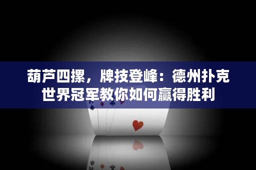 葫芦四摞，牌技登峰：德州扑克世界冠军教你如何赢得胜利