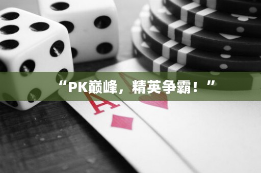 “PK巅峰，精英争霸！”